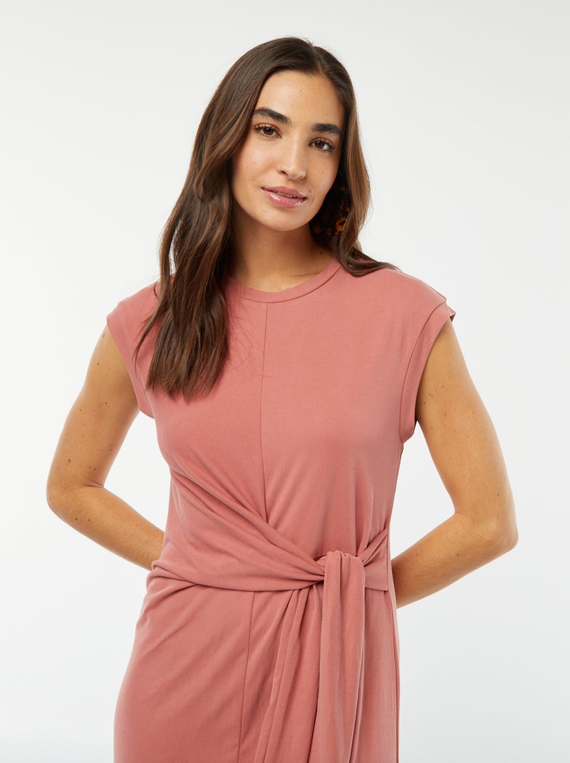 Vestito midi senza maniche annodato davanti Rosa - Kiabi