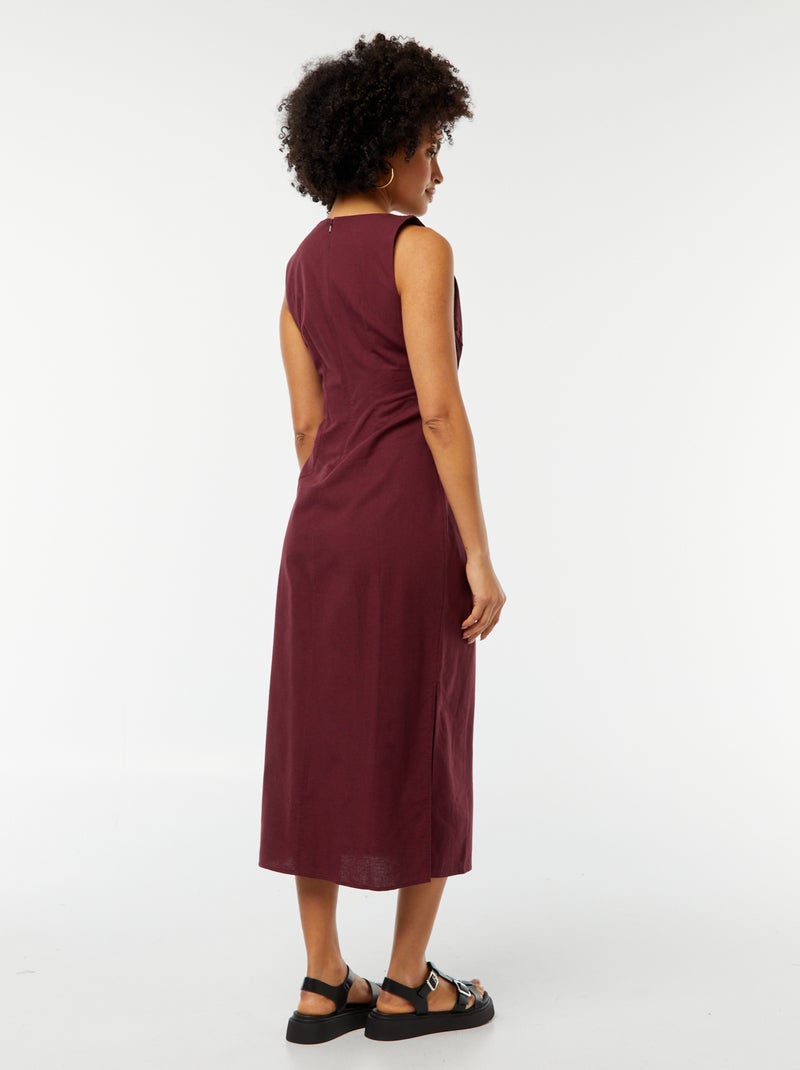 Vestito midi senza maniche, aperto sul lato Rosso - Kiabi