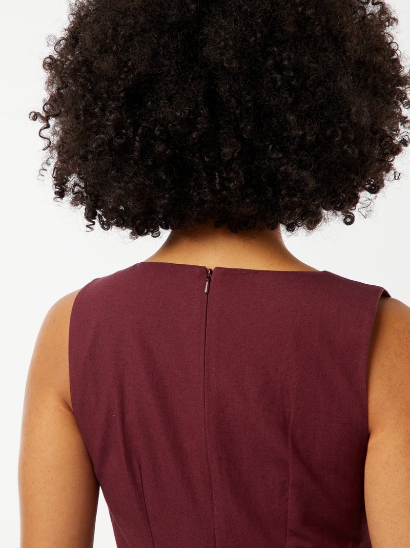 Vestito midi senza maniche, aperto sul lato Rosso - Kiabi