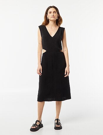 Vestito midi senza maniche + apertura sui lati
