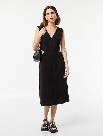 Vestito midi senza maniche + apertura sui lati