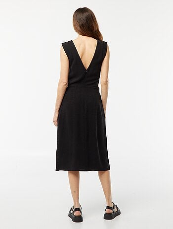Vestito midi senza maniche + apertura sui lati