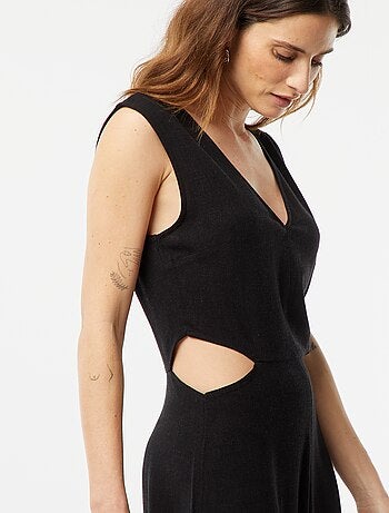 Vestito midi senza maniche + apertura sui lati
