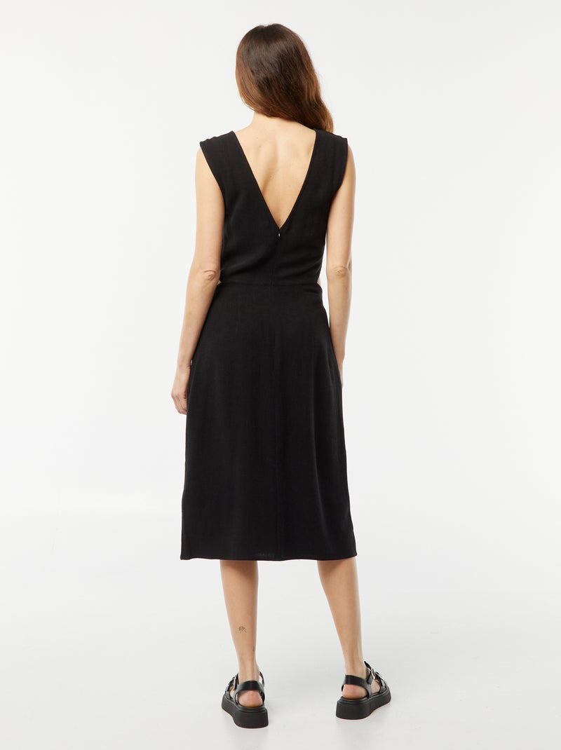 Vestito midi senza maniche + apertura sui lati nero - Kiabi