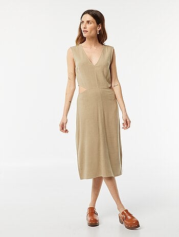 Vestito midi senza maniche + apertura sui lati