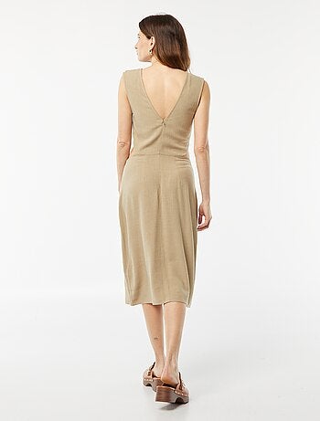 Vestito midi senza maniche + apertura sui lati