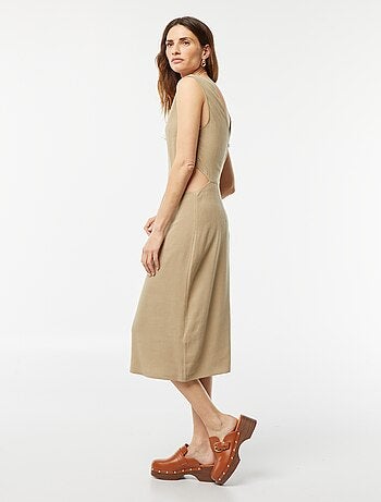 Vestito midi senza maniche + apertura sui lati