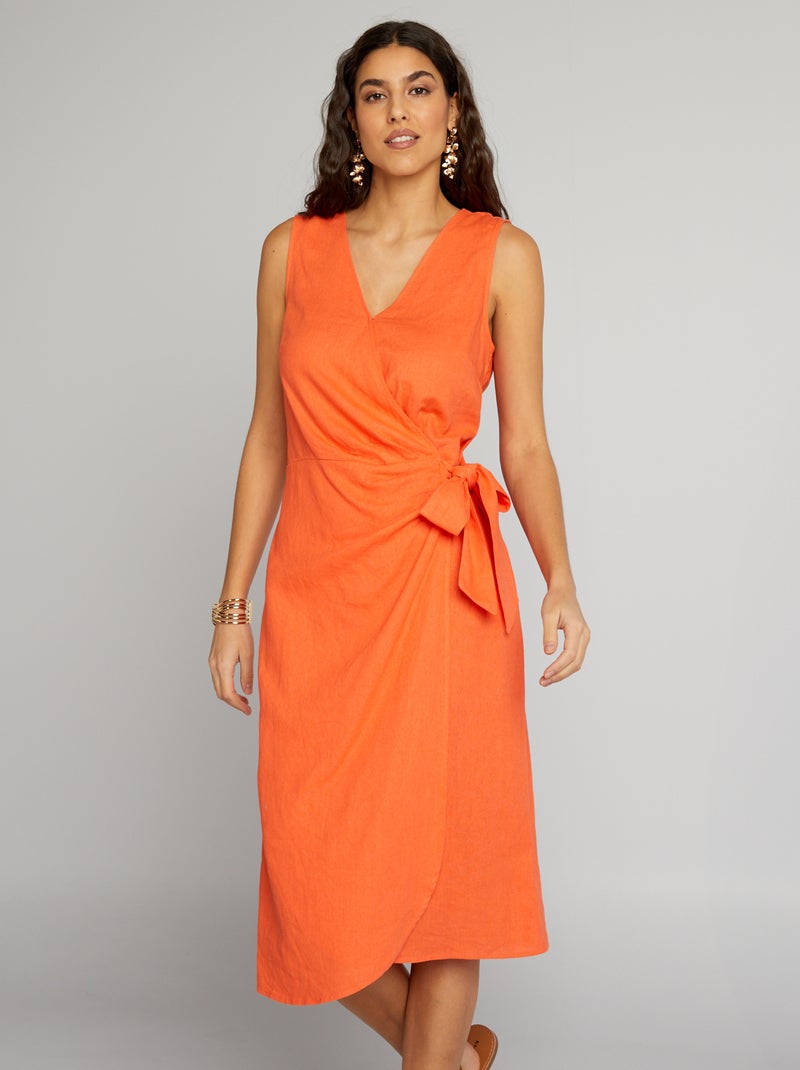 Vestito midi senza maniche ARANCIONE - Kiabi