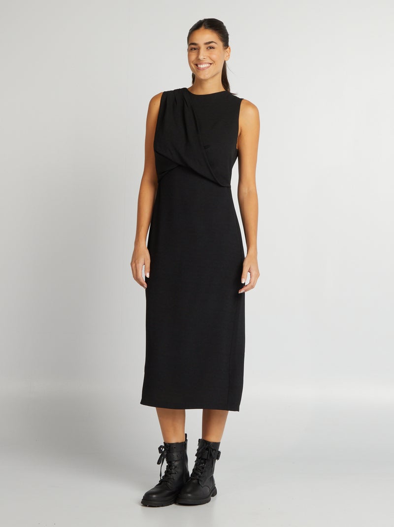 Vestito midi senza maniche nero - Kiabi