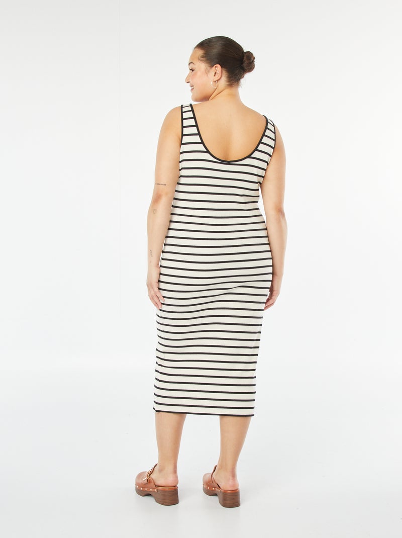 NOLLSOM Abito da donna casual senza maniche a righe, canotta