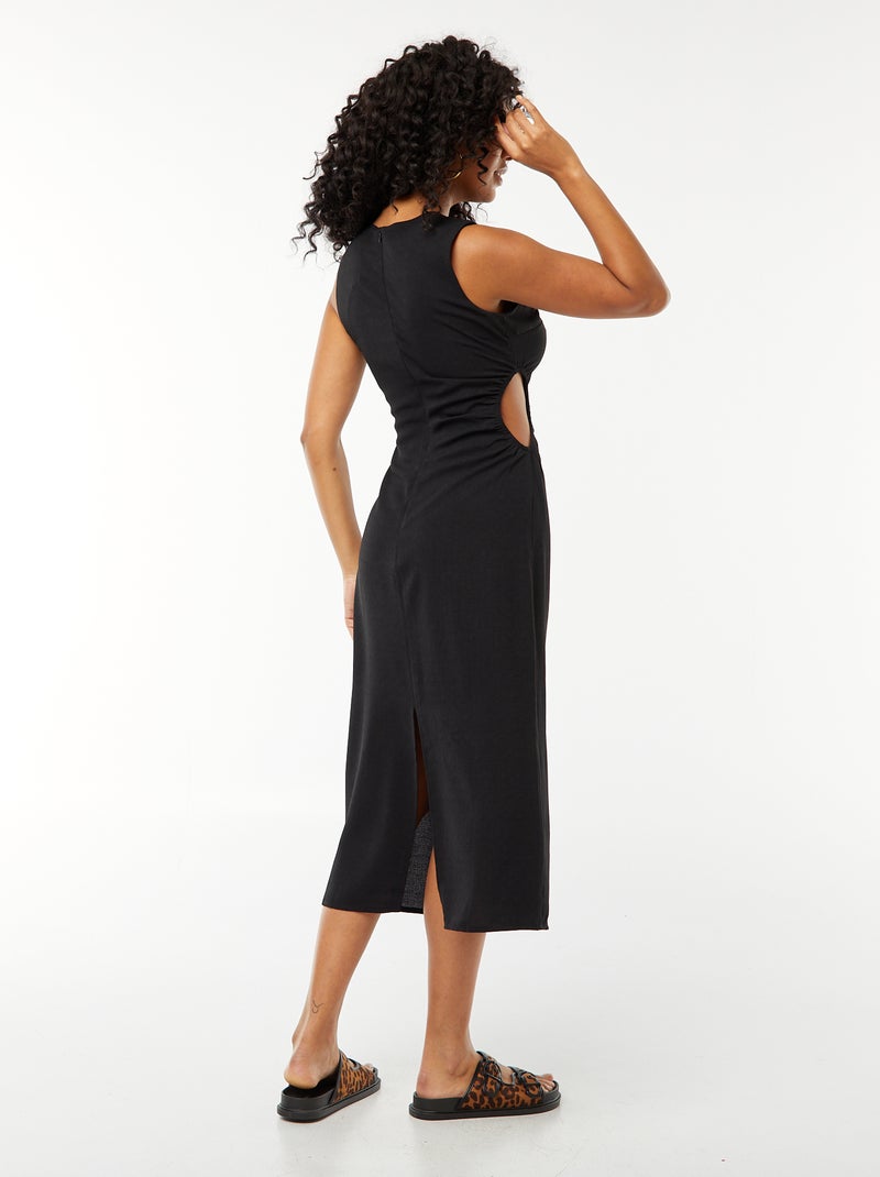 Vestito midi senza maniche, traforato sul lato nero - Kiabi