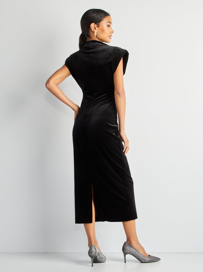 Vestito midi un velluto nero - Kiabi
