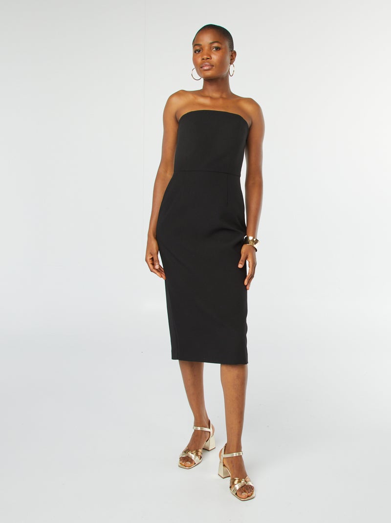Vestito midi vestito bustier nero - Kiabi