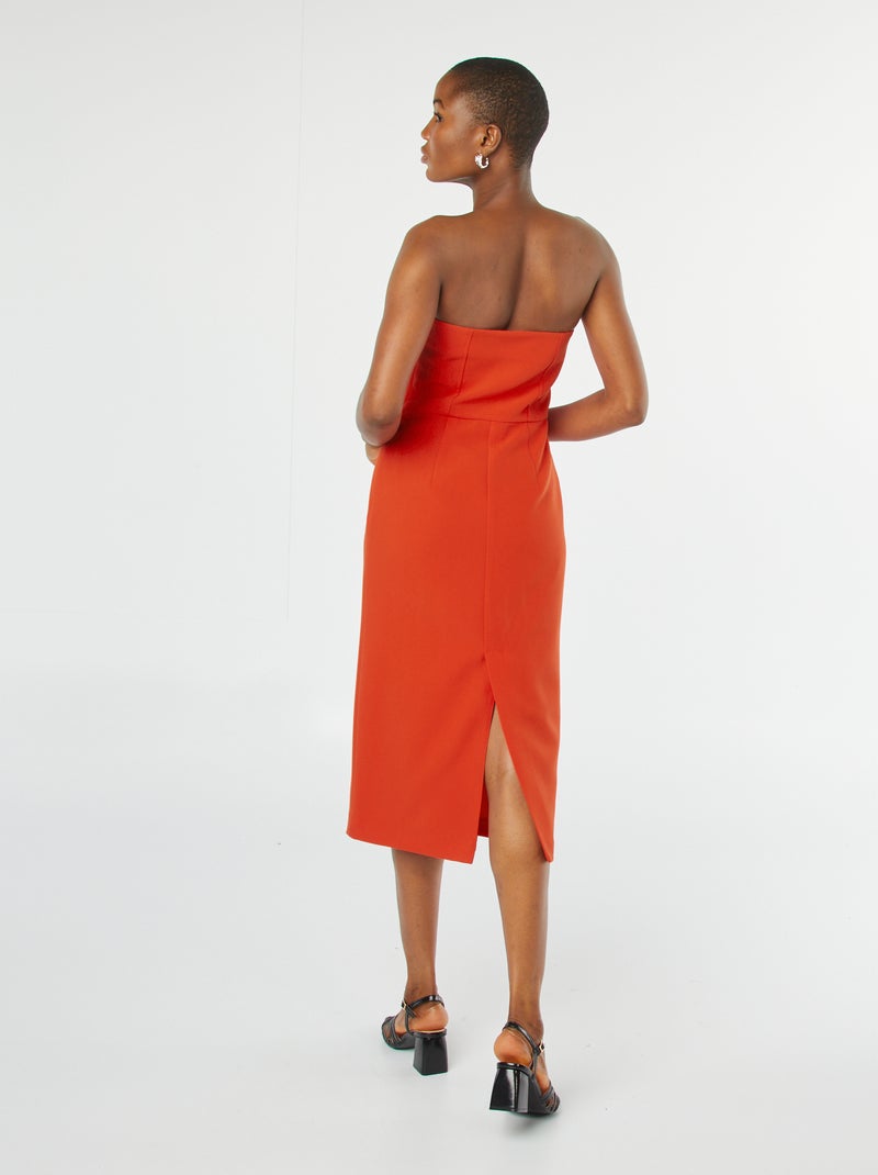 Vestito midi vestito bustier rosso - Kiabi