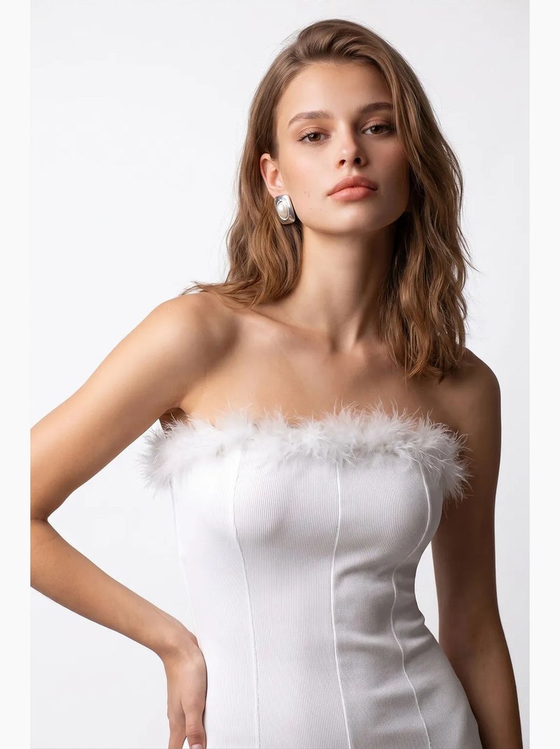 Vestito mini aderente senza spalline da donna mixray Bianco - Kiabi