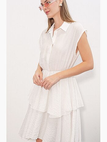 Vestito mini con colletto camicia e bottoni bdart