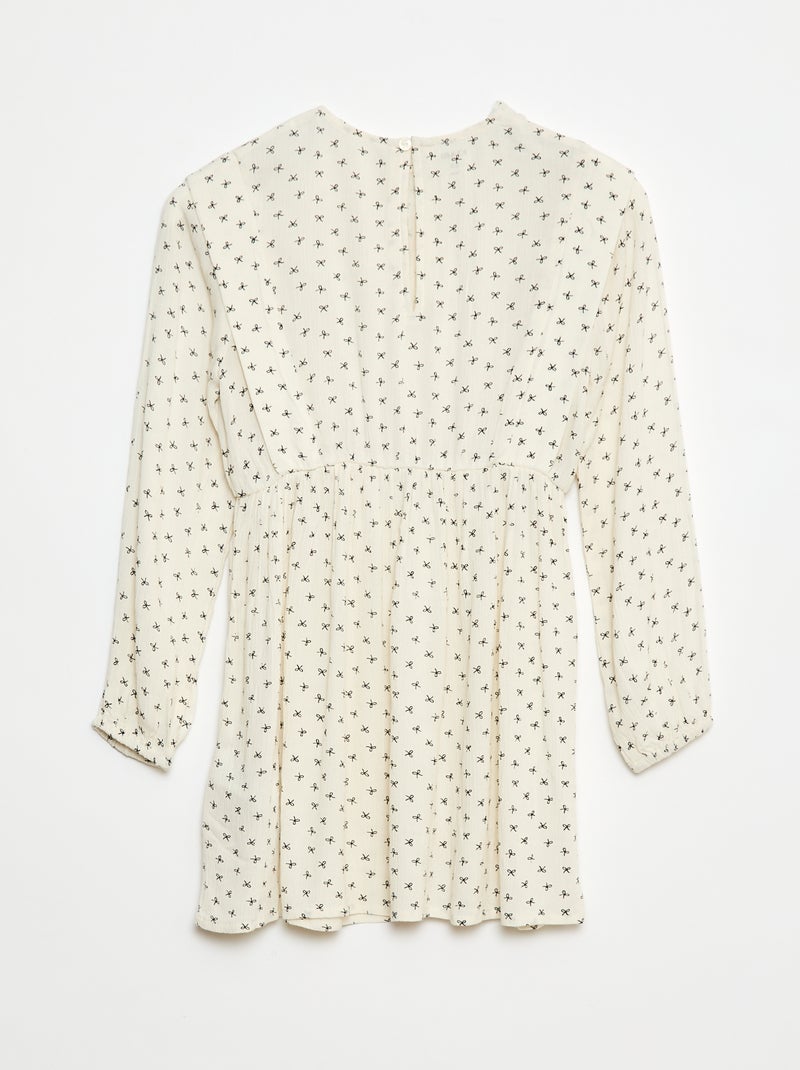 Vestito morbido a fiori in tessuto effetto crêpe Beige - Kiabi