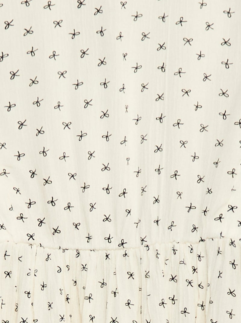 Vestito morbido a fiori in tessuto effetto crêpe Beige - Kiabi