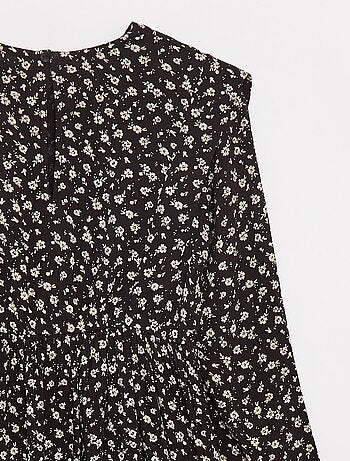 Vestito morbido a fiori in tessuto effetto crêpe