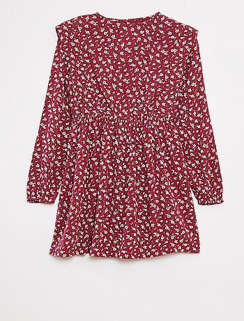 Vestito morbido a fiori in tessuto effetto crêpe