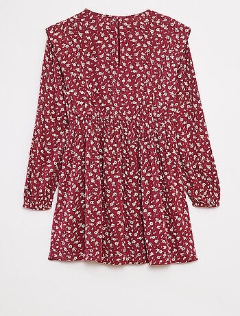 Vestito morbido a fiori in tessuto effetto crêpe