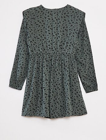 Vestito morbido a fiori in tessuto effetto crêpe