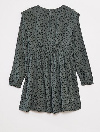 Vestito morbido a fiori in tessuto effetto crêpe