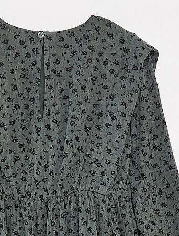 Vestito morbido a fiori in tessuto effetto crêpe