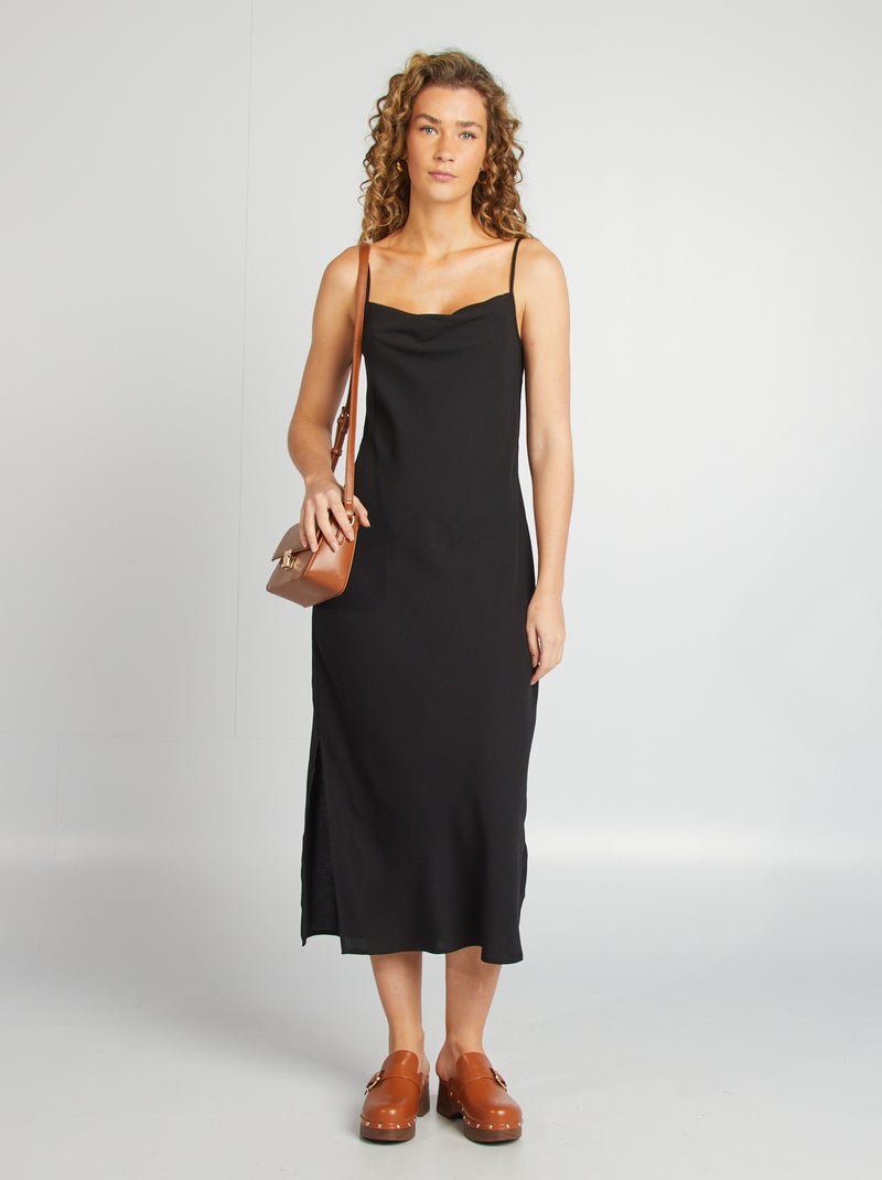 Vestito morbido con collo ad anello nero - Kiabi