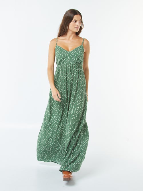 Vestito morbido con motivo floreale e spalline sottili regolabili - Kiabi