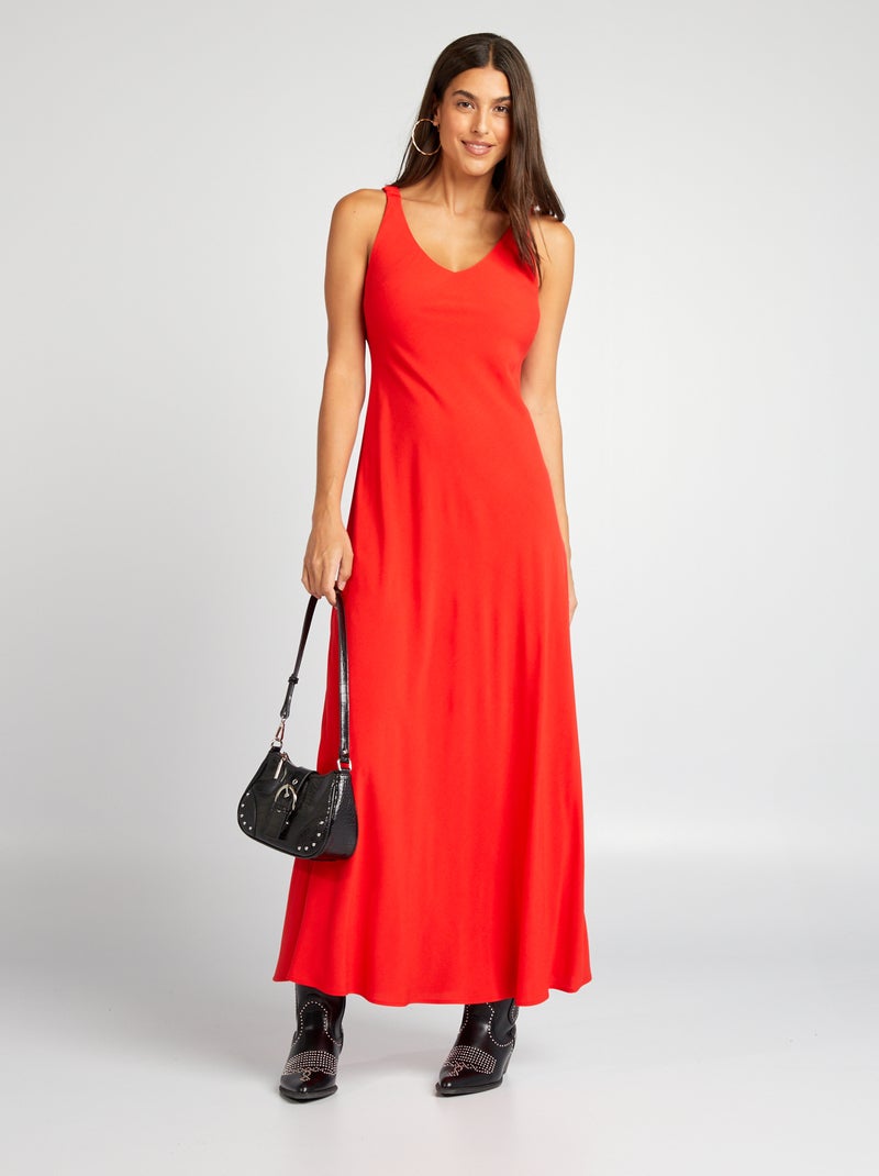 Vestito morbido con scollo a V rosso - Kiabi