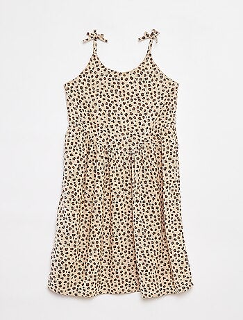 Vestito morbido con spalline sottili e motivo all over