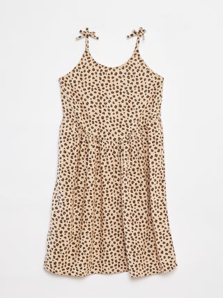 Vestito morbido con spalline sottili e motivo all over