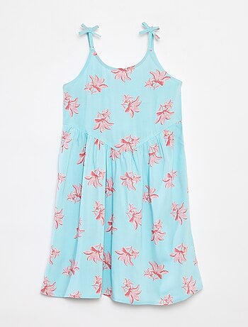 Vestito morbido con spalline sottili e motivo all over