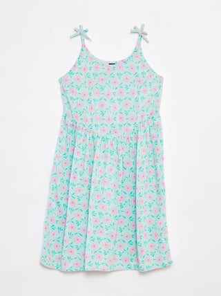 Vestito morbido con spalline sottili e motivo all over