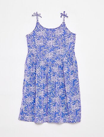 Vestito morbido con spalline sottili e motivo all over