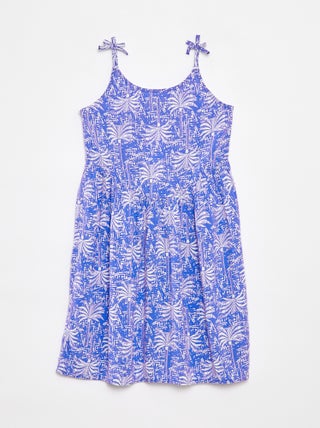Vestito morbido con spalline sottili e motivo all over