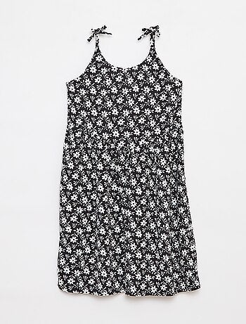 Vestito morbido con spalline sottili e motivo all over