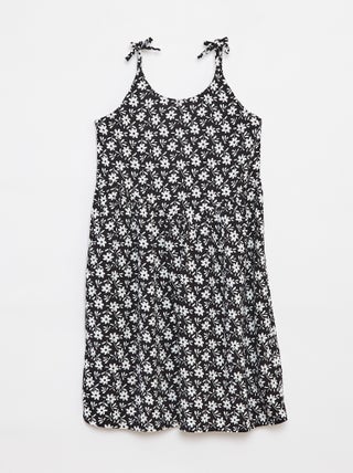 Vestito morbido con spalline sottili e motivo all over