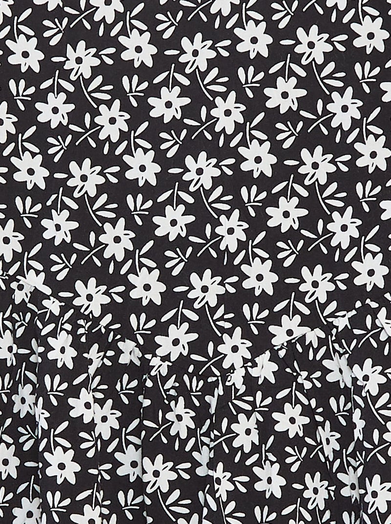 Vestito morbido con spalline sottili e motivo all over Nero - Kiabi