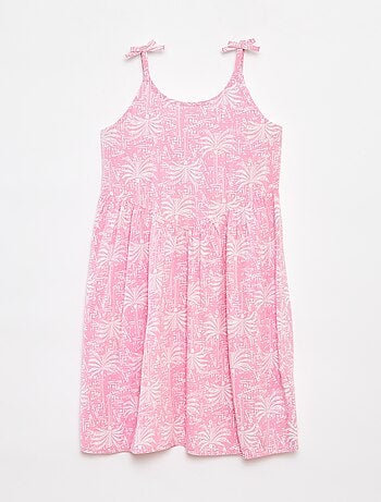 Vestito morbido con spalline sottili e motivo all over