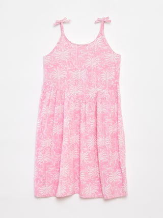 Vestito morbido con spalline sottili e motivo all over