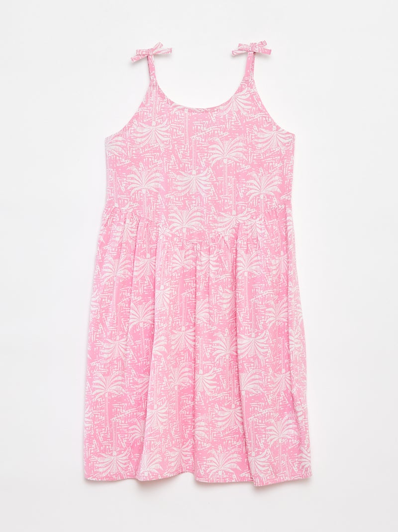 Vestito morbido con spalline sottili e motivo all over Rosa - Kiabi