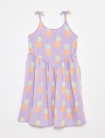 Vestito morbido con spalline sottili e motivo all over
