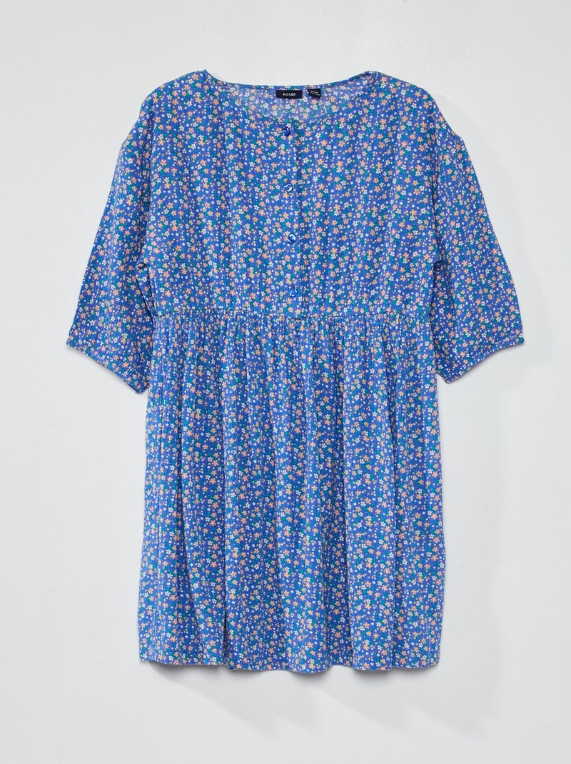 Vestito morbido e leggero con motivi floreali BLU - Kiabi