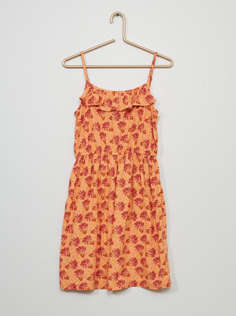Vestito morbido stampato ARANCIONE - Kiabi