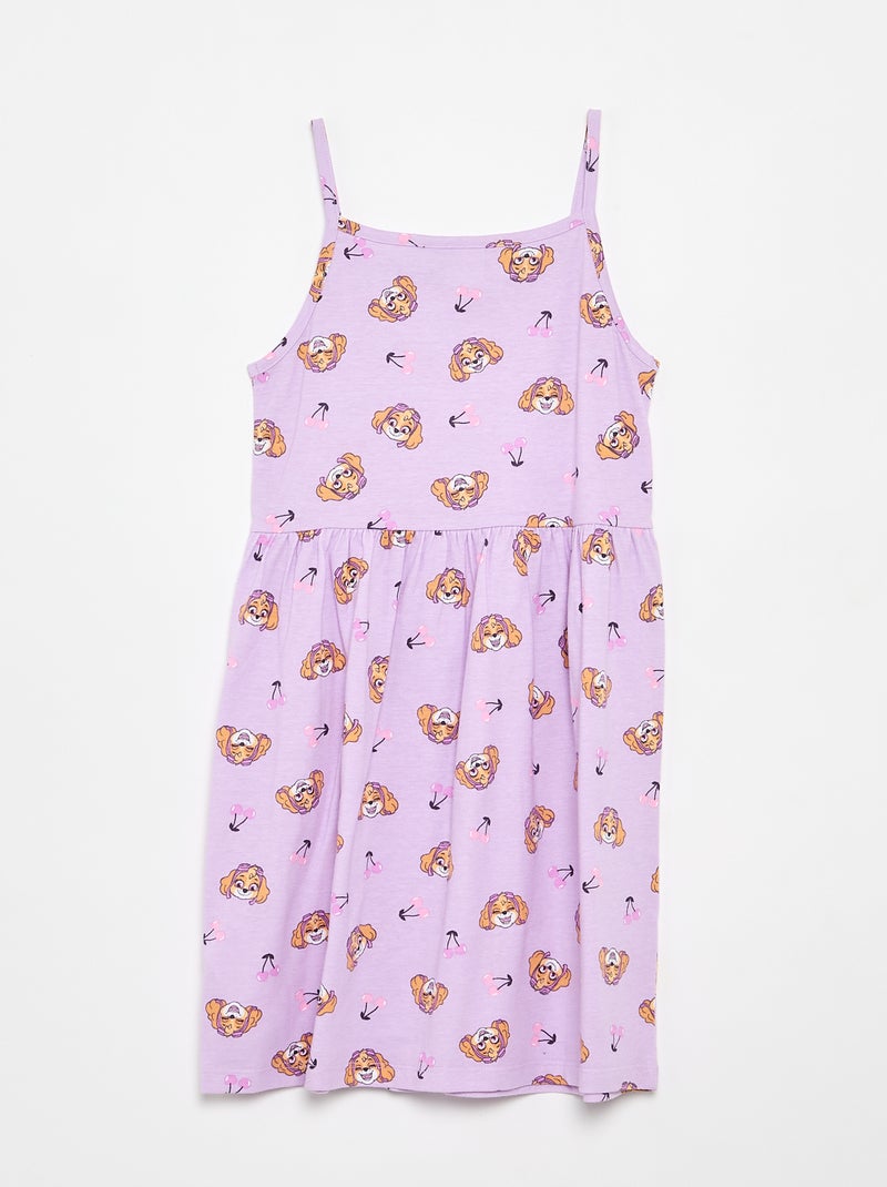Vestito 'Paw Patrol' in jersey stampato con spalline Viola - Kiabi