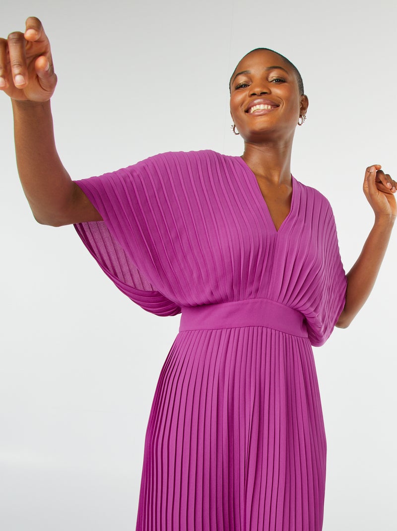 Vestito plissettata vestito lungo ROSA - Kiabi