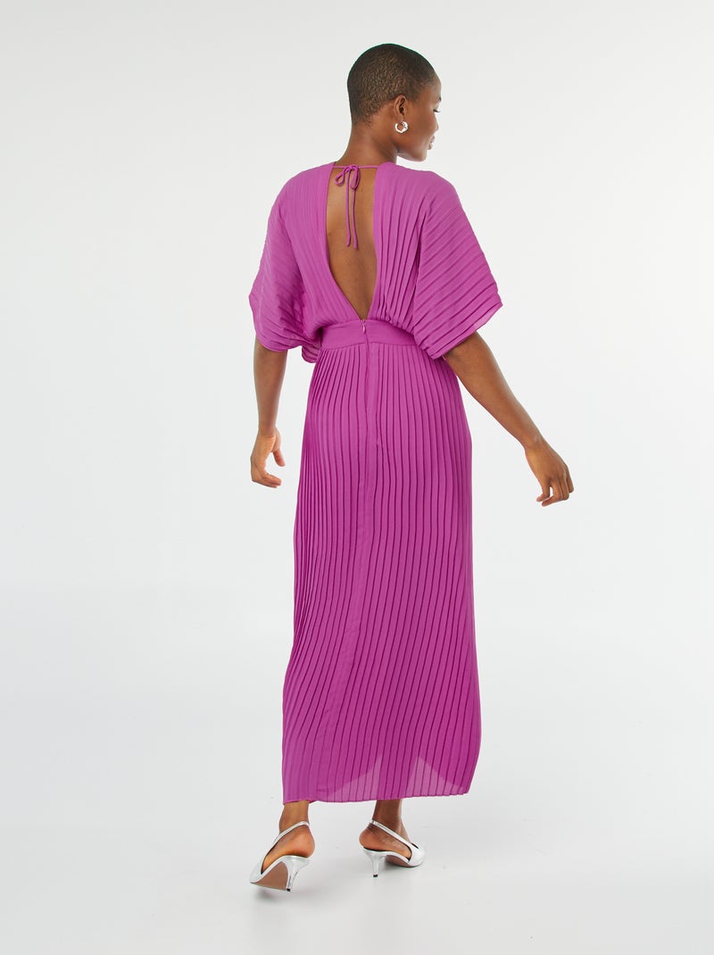Vestito plissettata vestito lungo ROSA - Kiabi