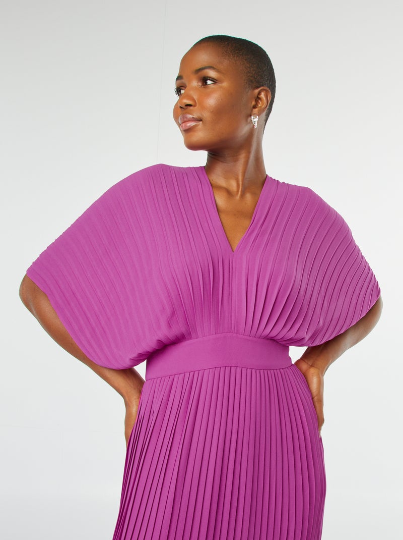 Vestito plissettata vestito lungo ROSA - Kiabi
